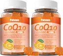 2 Packs 500MG CoQ10 补充Gummys,Omega-3,镁,维生素B3,锌,超高吸收为心脏,细胞能和抗氧化剂提供健康支持,120Ct.