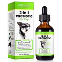 狗的Probiotic for Dogs, Natural 3 in 1 Dog Probiotic Drops 帮助Relieve Diarrhea, 支持Gut Health, Itchy Skin, Alnergies, 豁免, 消化酶 for Dog 补充, Bacon Flavor - 60ml / 2 f.oz