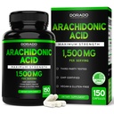 Arachidonic酸补充剂1,500mg(150卡普尔) - 肌肉质量和男性与女性恢复的肌肉和力量补充剂 - Gluten Free & Non-GMO - 第3党测试 - (150卡普尔)