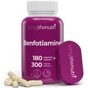 LongLifeNutri Benfotiamine 300mg – 180 Vegetarian Capsules, 6-Month供应, Fat-Soluble B1 Thiamine 能源与健康补编,实验室测试,美国制造