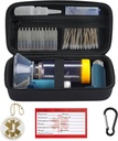 YouKnow Travel Carrying Case for Asthma Inhaler, Inhaler Spacer for Adults and Children, Mask, Inhaler Holder with Asthma Warning Label and Medical Card, with Carabiner (Case Only) (Black)