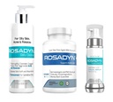 Rosacea Treatment Products, Set of 3| Redness Relief Supplement, Honey Gel Cleanser and CoQ10 Facial Serum by Rosadyn+
