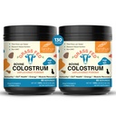 Sandhu's Grass Fed Bovine Colostrum Powder for Human, adderns {65 services (pack of 2) 牛增(High IgG for Gut Health {豁免与肌肉恢复支助}}{未受欢迎的}\ 男与女}