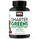 FORCE FACTOR Smarter Greens Plaints,配有25+超食品和抗氧化剂的Greens Supplements,用于改进文摘,减轻压力,加强豁免和支持代谢,90平板
