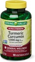 春季健康2 Set-Spring Valley Ultra-Strength Turmeric Curcumin 1500mg 90 capsules + 你的维生素指南,1.0 计数