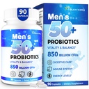 男性抗生素,高级50+男性抗生素,综合Gut & Energy支持 850亿CFU, 1800mg Prebiotic Fiber – 适合50,90以上肠道健康抗生素