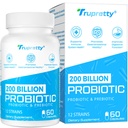 200亿Cfus 12 Strains Probiotic,配有3种有机预生药,女性男性的Probiotics,Immune的每日补编,Gut,消化健康,海床稳定,非转基因生物,60 Caps(60天供应)