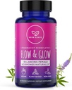 流动和 glow 天然荷尔蒙平衡 女性- PMS 和 Menopause Relief for Cramps, Mood Swings 和 Night Sweats 与 Donq Quai 和 Black Cohosh 共 60 Vegan Capsules (1包)