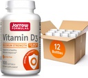 Jarrow Formats 维生素D3 125 mcg(5000 IU) - 100 services (Softgels) - Bone Health, Immun Support & Calcium 代谢支持 - 维生素D 补充 - D3 维生素 - 5000 IU 维生素D (12包)