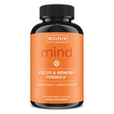 WellPath Mind Brain Remember and Focus with Lion's Mane – Ginkgo Biloba 和L-Thenine 长期认知支持 – Vegan, Non-GMO, 60 Ct