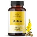 HERBAMAMA Mullein 叶片卡普勒斯 - 1200mg Mullein 叶片提取用于肺部排毒支持 - Vegan,非GMO呼吸性肺清洁剂补充剂