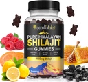 Shilajit Gummys, 纯喜马拉雅 Shilajit Gummys, 100% Shilajit, Shilajit 富含富尔维奇酸的有机 Gummys 85+ 适合男女的履带矿物, 非GMO - 60 Gummy