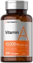 Horbäach Vitamin A 1000 IU Softgels | 300 Counter | Non-GMO, Gluten Free Supplement (英语).