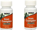 2瓶现在食品 IRON COMPLEX 100标签