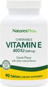 NaturesPlus 维生素E Chewable - 400 iu, 90 植物药片 - 天然心血管火焰 - 健康心血管功能,自由-狂犬病防御与整体福祉 - Gluten-free - 90 服务