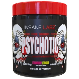 Insane Labz 精神科,高兴奋剂预研粉,极端耐久能量,与Beta Alanine,Creatine Monohydrate,DMAE,35 Srvgs(草莓柠檬汁)的焦点和耐久性