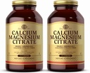 Solgar Calcium Magnesium Citrate,250片(2包) - 支持健康骨骼和牙齿 - 肌肉骨骼和神经系统支持 - 高度耐受 - 非GMO和Vegan - 100总服务