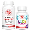 Silver Fern Brand Family Probiotics - 终极成人 Probiotic(1瓶=60卡普勒斯) + 终极儿童 儿童 Probiotics (1瓶=30 Chewables) - Gut Health & Microbiome Support
