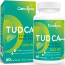 TUDCA 肝脏支持补充1000mg - 60 Vegan Capsules, TUDCA Bile Salts 配有 Liver Cleanse Detox & 维修的牛奶硝酸盐草药混合公式