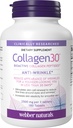 Webber Naturals Collagen30 反皱纹,2,500mg 生物活性Colagen Peptides per service,180 片,帮助减少深皱纹,精细线和刺激皮肤细胞,非转基因生物,乳制品和胶质自由