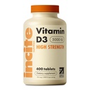 刺激营养 维生素D5000iu - 400 Premium 维生素D3 易吞微片 - 高强度胆固醇 VIT D35000iu - 蔬菜补充剂 - 联合王国制造