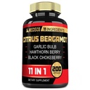 11in1 Citrus Bergamot 补充1000mg,配橄榄叶、Hawthorn Berry、Guggul、大蒜和更多 -- -- 支持豁免、循环系统和整体健康 -- -- 200卡普尔
