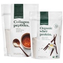 天然力 清洁 草酸Collagen Peptides + 香草有机蛋白包 – 有机,非转基因蛋白和水解 型 I 和 III Collagen – 14.3 Ounce Bag 和 11.7 Ounce Bag