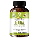 有机维达 Neem Capsules 具有三重复合型 Neem 叶片提取, Bark & Flower - 草药补充靴豁免, 改进文摘, 皮肤健康与支持清洁 - 60 Counter