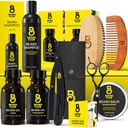 熊熊俱乐部 熊熊熊套装男 - Grooming & Care Kit - Cedar & Sandalwood Oil, Sandalwood Balm, Shampoo, Brush, Comb, Trimming剪刀, 直边剃刀 - 礼品套装