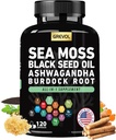 海苔莎·卡普苏莱斯 配有 Ashwagandha 黑种子油 Bladderwrack Burdock 根图尔克和维生素 C D3 长老莓 ACV 黑辣椒 - 多矿物质补充 - 120 计数