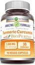 配有Bioperine 3000 mg的Turmeric Crucumin 配有 90 Veggie Capsules 补充 | Non-GMO | Gluten Free | |  USA 美国制作