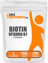 Bulk Assupports.com Biotin 10000mcg 粉末 - 维生素B7, 蛋白质的维生素B7, 头发,皮肤和钉子的维生素 - Gluten Free, 1g per service (10mg Biotin), 250g (8.8 oz) (Pack of 1).