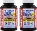 Yerba Prima Psyllium Husks Caps 180 caps (Pack of 2) - 天然纤维补充剂和Colon Cleanse - Gut Health - 非GMO Gluten Free (英语:Non-GMO Gluten Free) - 自然纤维补充剂和Colon Cleanse - 古特健康 - 非GMO 自由