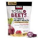 FORCE FACTOR 总 Beets Ultimate Heart Health Chews for Blood 压血支持,配有比特罗特粉,CoQ10,B维生素和葡萄籽提取血流和能量,石榴莓,60软汁