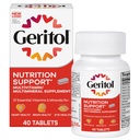Geritol,多维他命补充剂,含有B-维生素、抗氧化剂、维生素C、E-D和铁、26种基本维生素和矿物、无葡萄糖、非GMO、无人工甜剂、40片