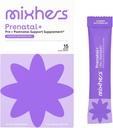MIXHERS 产前+产前+产后支持补充 怀孕维生素 饮用混合 配以维生素A,C,D,E, & K 配以 夏季西瓜 Flavor 15 棒包