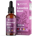 Licorice 根提取器 Dropps 2000mg (Glycyrrhiza glabra L.) 草药补充剂 Absorbs Better than Capsules, 1个月供应, 84种服务,无酒精叮当 - 2 Oz, Pack of 1
