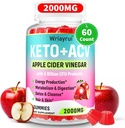 Apple Cider Vinegar Gummys, Fast ripped Keto ACV Gummys, Max Force 2000mg, 配以青茶, B6 & B12, Probiotics, ACV 代谢, 文摘, Detox & Cleanse, 60 Counts