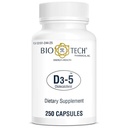 生物-技术药典D3-5(5000 IU),250 Capsules – 全自然补充 – 支持骨和免疫健康 – 无乳制品,鱼,格鲁滕,花生,壳鱼,大豆 – 无人工颜色