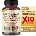 Nattokinase 5000FU Quercetin 红 Yeast Rice Hawthorn - 总体健康支持 - 美国制造