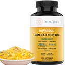 NovaGold Omega 3 Fish Oil – 2000mg 高强度 EPA DHA 补编 – Burpless,易吞软胶 – 支持心,脑,关节,Imune & Skin – 非GMO – 120 液体卡普尔