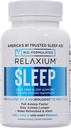 Relaxium睡眠援助 – 成人专业强力公式 → 5mg Melatonin, Glycnit镁, Valerest & Ashwagandha → 非哈比人形成睡眠支持 → 60 Capsules, 30天供应