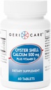 GeriCare Oyster Shell Calcium 500mg + 维生素D,Bone健康,营养补充片,60 Counters (Pack of 1)