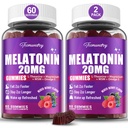 Melatonin Gummys 20 mg for Adults - 最大力量 Melatonin Gummys with L- Theanine, Magnesium, Omega-3, MSM, D3 & Zinc - 非哈比特成型, Vegan, 非 GMO, 天然混合莓火花