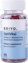 Briyo Optivital眼部健康补编,配有Lutein, Zeaxanthin, Astaxanthin 和 Omega 3 – 支持视觉清晰度,Screen Fatigue Relief 和长期视网膜健康 – 每天1个,60软胶