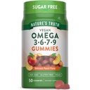 大自然的真理 Vegan Omega 3679 Gummys | 50 Counter | Peach Flavor | Non-GMO & Gluten 免费补编