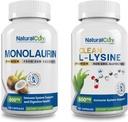 天然Cure Labs Bundle: Premium Monolaurin 600mg + 清洁 L-Lysine 600mg 化学反应