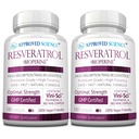 Approved Science® Resveratrol - 1000 mg of Trans Resveratrol - 250 mg of Polyphenol - 98% Purity Level - Includes Bioperine® - 380 Vegan Friendly Capsules - 2 Bottles