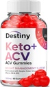 Destiny Keto ACV Gummys - 高级公式 Destiny Keto Plus ACV Gummys,重量管理,Destiny ACV 饮食辅助 男子 女子(60 Gummys)