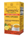 Hyleys Ginger Turmeric Tea Lemon Flavor - 25个茶袋(6包 - 150个茶袋共计) - 健康草药补充绿色茶